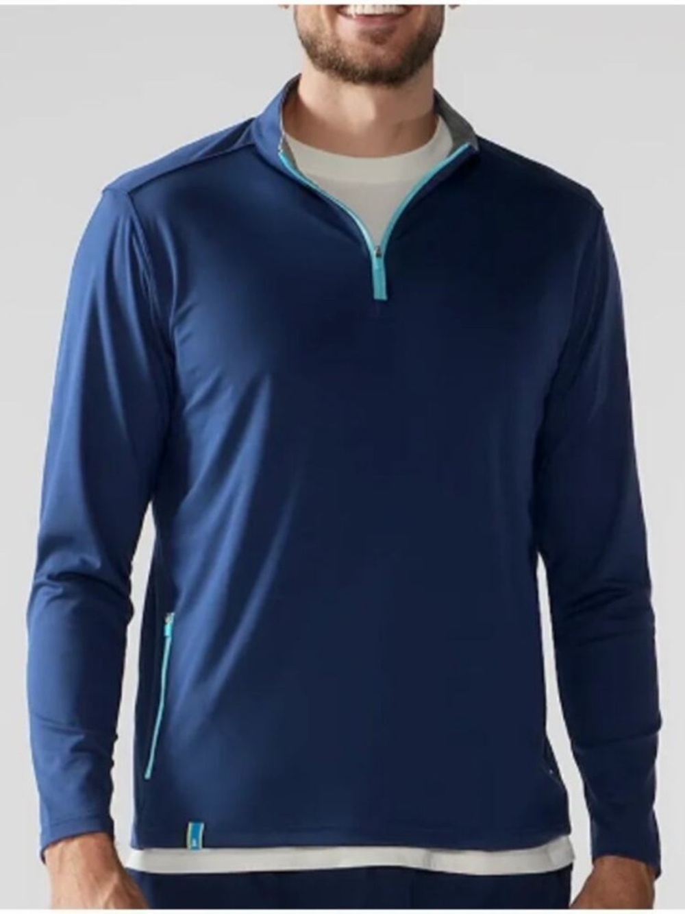 Chubbies Men's Blue Lakeside Movementum Performance Quarter Zip Pullover